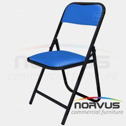 Silla plegable acojinada en esmalte vinil color