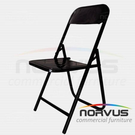 Silla plegable de lámina en esmalte negro