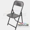 Silla plegable de lámina en esmalte gris martillado