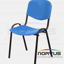 Silla de visita ISO de plástico azul