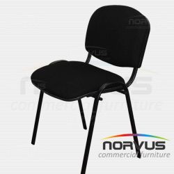Silla de visita ISO acojinada tapiz tela negro