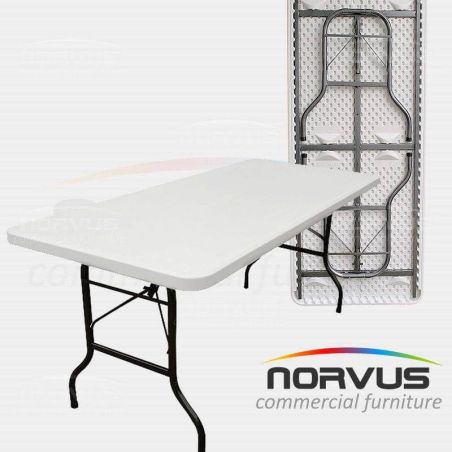 Mesa rectangular plegable 184x76 plástico inflado