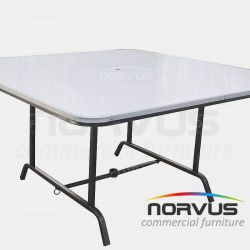 Mesa cuadrada plegable 150x150 fibra de vidrio para sombrilla