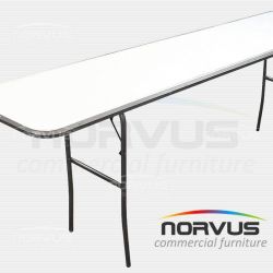 Mesa hotelera rectangular plegable 240x50 fibra de vidrio