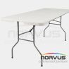 Mesa rectangular plegable 180x75 Ratán plástico blanco