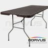 Mesa rectangular plegable 180x75 Ratán plástico chocolate