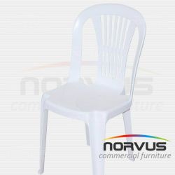 Silla de plástico sin brazos Venecia blanco