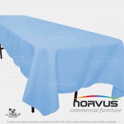 Mantel infantil rectangular 230x100cm tela Tafetan azul cielo