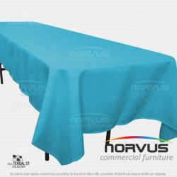 Mantel infantil rectangular 230x100cm tela Tafetan azul turquesa