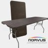 Mesa rectangular plegable 180x75 Ratán plástico chocolate