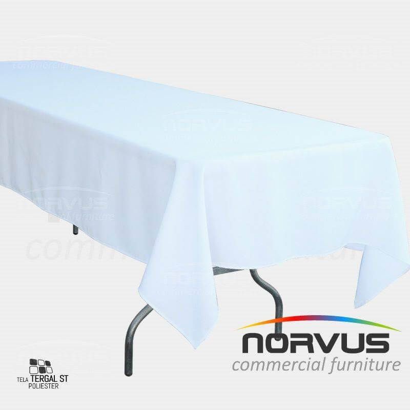 Mantel rectangular 300x150 economico tela Tafetan blanco