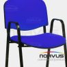  Silla de visita ISO con brazos acojinada tapiz tela azul