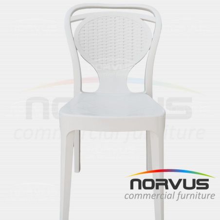 Silla de plastico Pisa sin brazos blanco