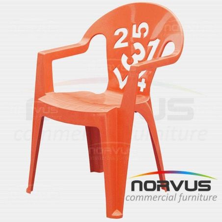 Silla infantil de plastico Numeros naranja Silla infantil de plastico Numeros naranja