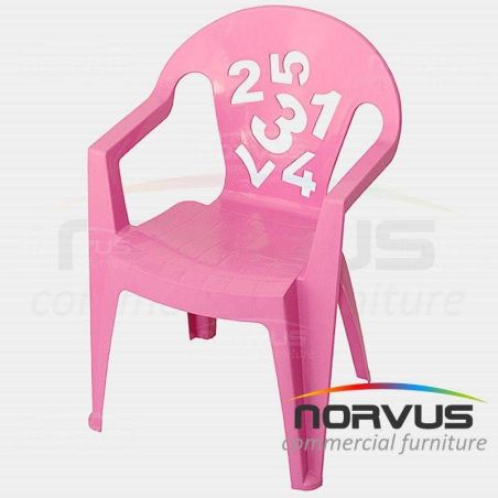 Silla infantil de plastico Numeros rosa claro Silla infantil de plastico Numeros rosa claro