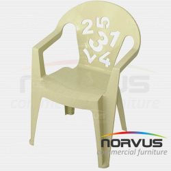 Silla infantil de plastico Numeros beige