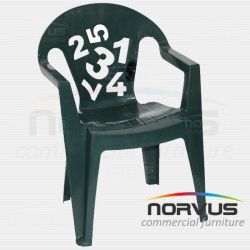 Silla infantil de plastico Numeros verde militar