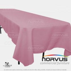 Mantel infantil rectangular 230x100cm tela Tafetan palo de rosa