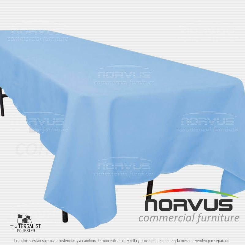 Mantel infantil rectangular 230x100cm tela Tafetan azul cielo