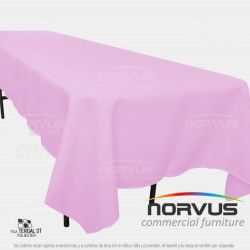 Mantel infantil rectangular 230x100cm tela Tafetan rosa pastel