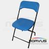 Silla plegable de plastico azul reforzada Silla plegable de plastico azul reforzada
