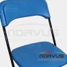 Silla plegable de plastico azul reforzada  Silla plegable de plastico azul reforzada
