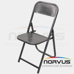 Silla plegable de lamina en esmalte gris martillado