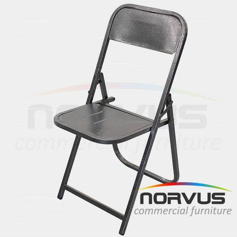 Silla plegable de lamina en esmalte gris martillado