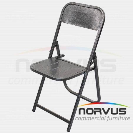 Silla plegable de lamina en esmalte gris martillado