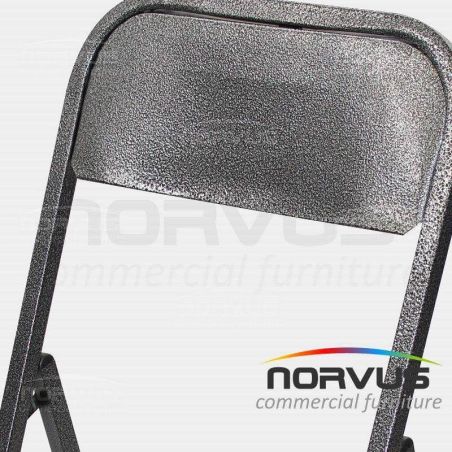  Silla plegable de lamina en esmalte gris martillado