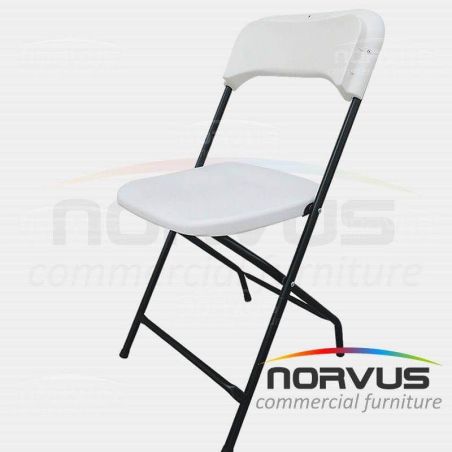 Silla plegable de plastico blanco reforzada