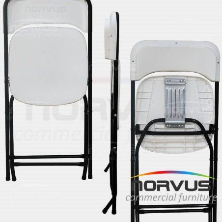  Silla plegable de plastico blanco reforzada