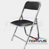 Silla plegable acojinada cromada vinil negro