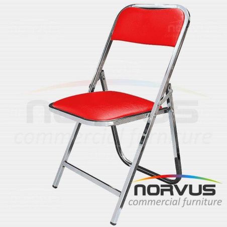  Silla plegable acojinada cromada vinil color
