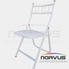 Silla plegable Tiffany acojinada en esmalte blanco