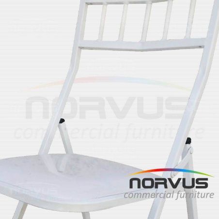  Silla plegable Tiffany acojinada en esmalte blanco