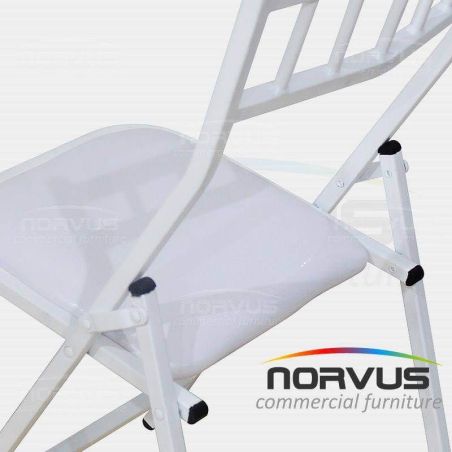  Silla plegable Tiffany acojinada en esmalte blanco