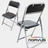  Silla plegable acojinada refuerzo en respaldo cromada vinil negro