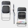  Silla plegable acojinada refuerzo en respaldo cromada vinil negro