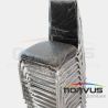  Silla apilable acojinada cromada vinil negro
