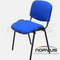 Silla de visita ISO acojinada tapiz tela azul