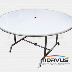 Mesa redonda plegable 150 fibra de vidrio para sombrilla