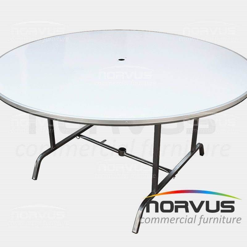 Mesa redonda plegable 150 fibra de vidrio para sombrilla