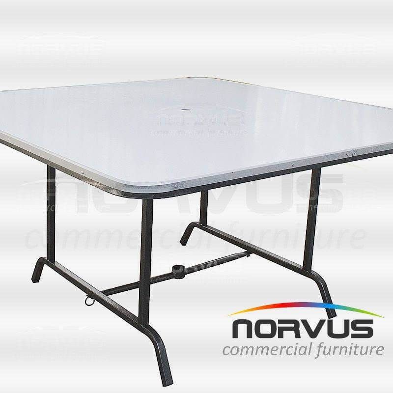 Mesa cuadrada plegable 150x150 fibra de vidrio para sombrilla