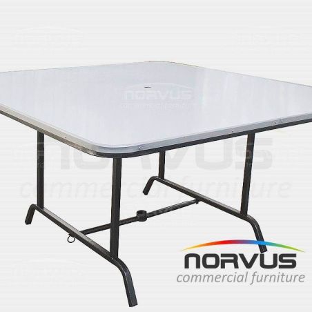 Mesa cuadrada plegable 150x150 fibra de vidrio para sombrilla