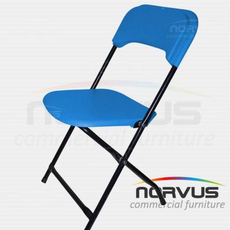 Silla infantil plegable de plastico azul rey
