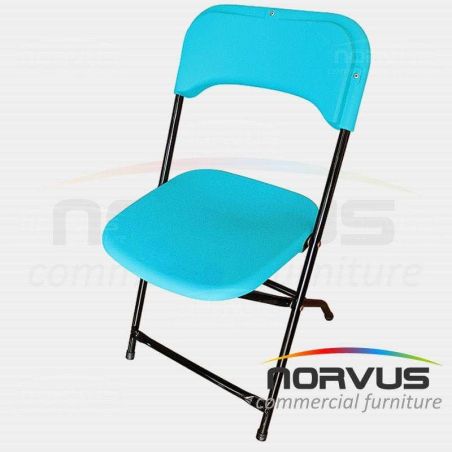 Silla infantil plegable de plastico azul claro