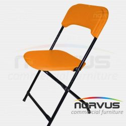 Silla infantil plegable de plastico naranja
