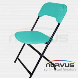 Silla infantil plegable de plastico verde agua