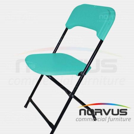 Silla infantil plegable de plastico verde agua